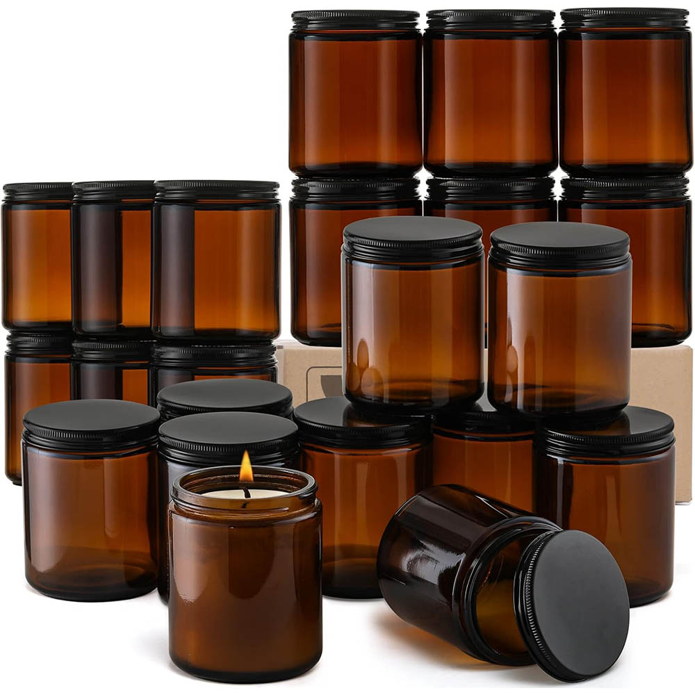Frascos de Vidro Âmbar de 8oz  - Candle Making Jars With Lids avaliação e preço